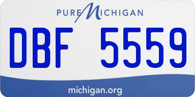 MI license plate DBF5559