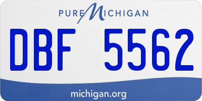 MI license plate DBF5562