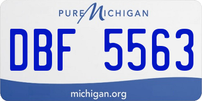 MI license plate DBF5563