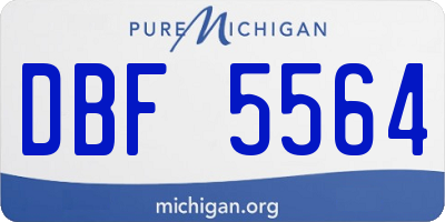 MI license plate DBF5564