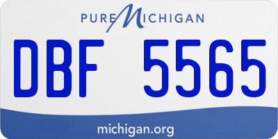 MI license plate DBF5565