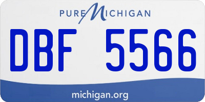 MI license plate DBF5566