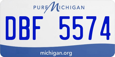 MI license plate DBF5574