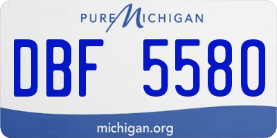 MI license plate DBF5580