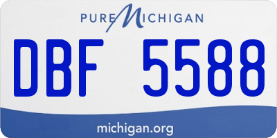 MI license plate DBF5588