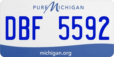 MI license plate DBF5592