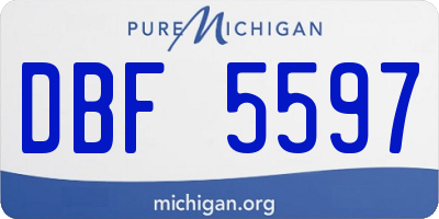 MI license plate DBF5597