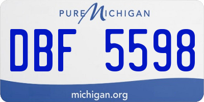 MI license plate DBF5598