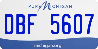 MI license plate DBF5607