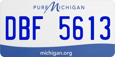 MI license plate DBF5613