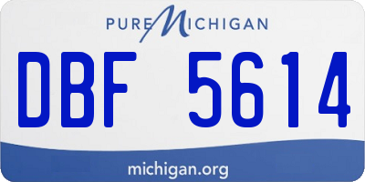 MI license plate DBF5614