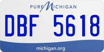 MI license plate DBF5618