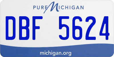 MI license plate DBF5624