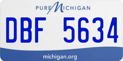 MI license plate DBF5634