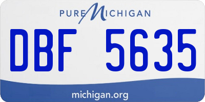 MI license plate DBF5635