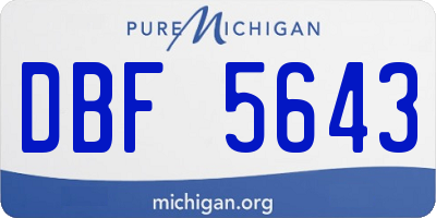 MI license plate DBF5643