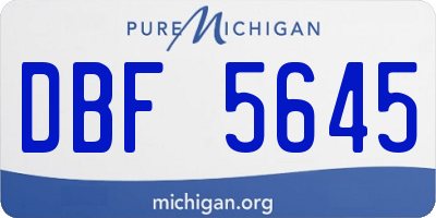MI license plate DBF5645