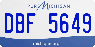 MI license plate DBF5649