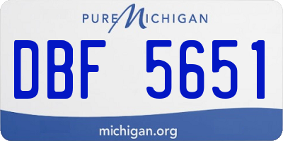 MI license plate DBF5651