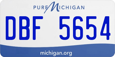 MI license plate DBF5654