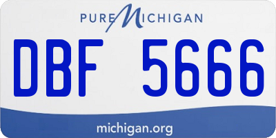 MI license plate DBF5666