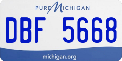 MI license plate DBF5668