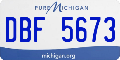 MI license plate DBF5673