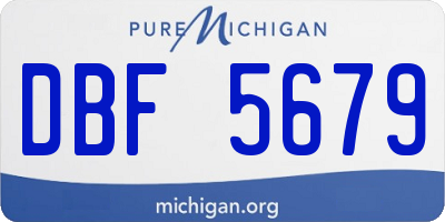 MI license plate DBF5679