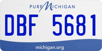 MI license plate DBF5681
