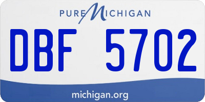 MI license plate DBF5702