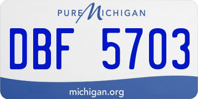 MI license plate DBF5703