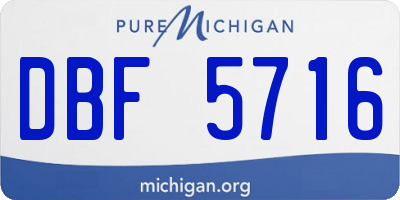 MI license plate DBF5716