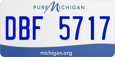 MI license plate DBF5717