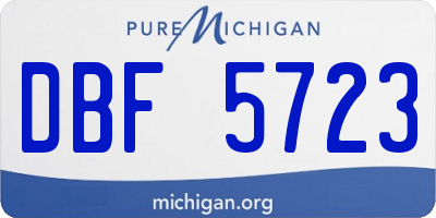 MI license plate DBF5723