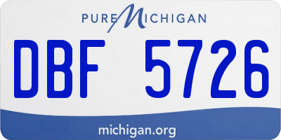 MI license plate DBF5726