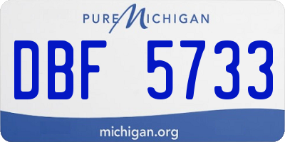 MI license plate DBF5733