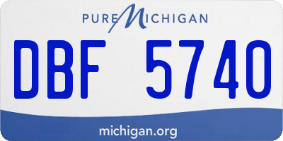 MI license plate DBF5740