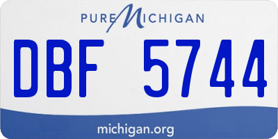 MI license plate DBF5744