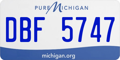 MI license plate DBF5747