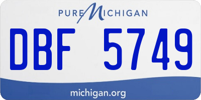 MI license plate DBF5749