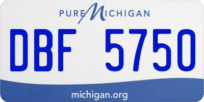 MI license plate DBF5750
