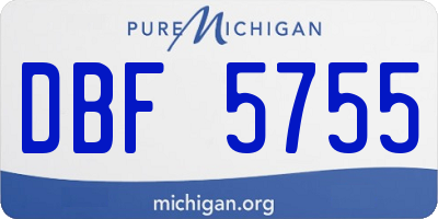 MI license plate DBF5755