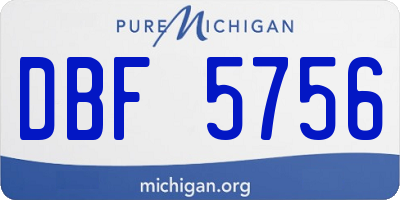 MI license plate DBF5756