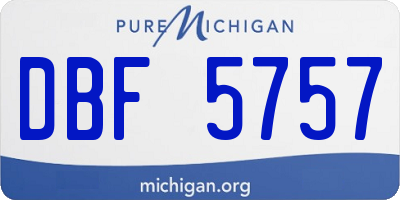 MI license plate DBF5757