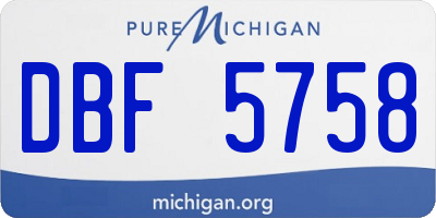 MI license plate DBF5758