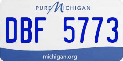 MI license plate DBF5773