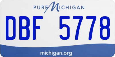 MI license plate DBF5778
