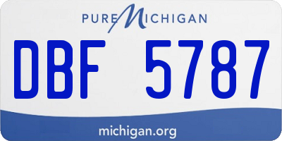 MI license plate DBF5787
