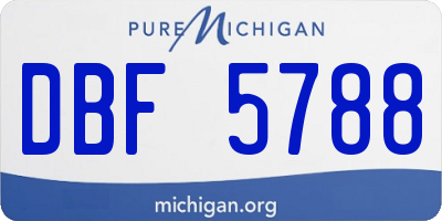 MI license plate DBF5788