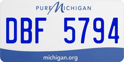 MI license plate DBF5794